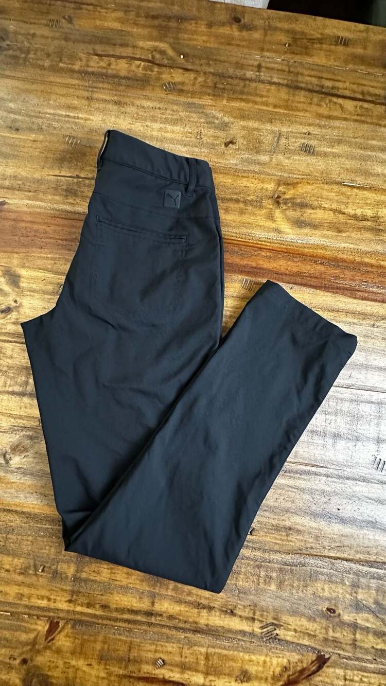 Puma Pants Size 28/32 Black Golf Activewear Stretch